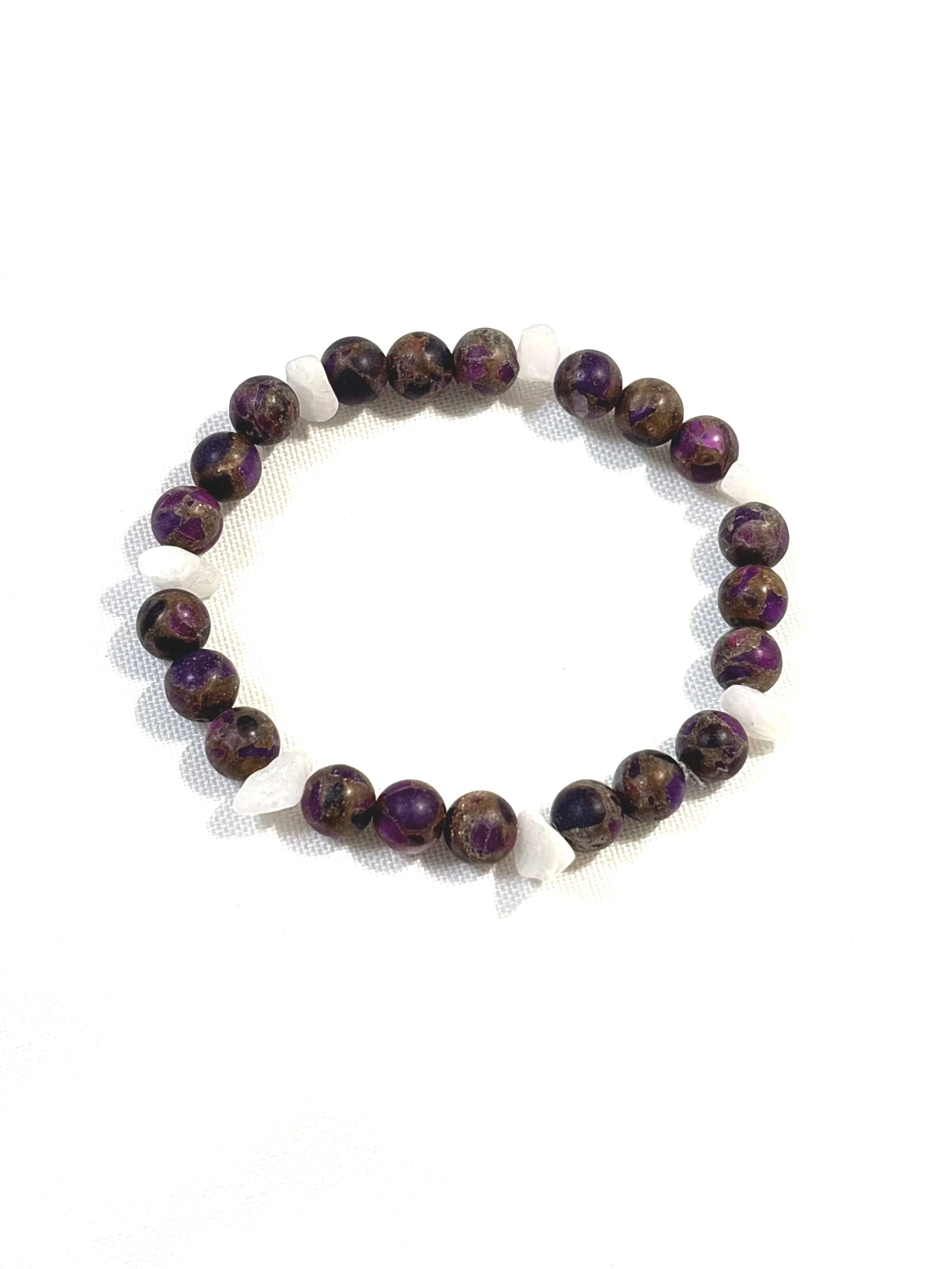 Matte Purple stone with white polished rocks