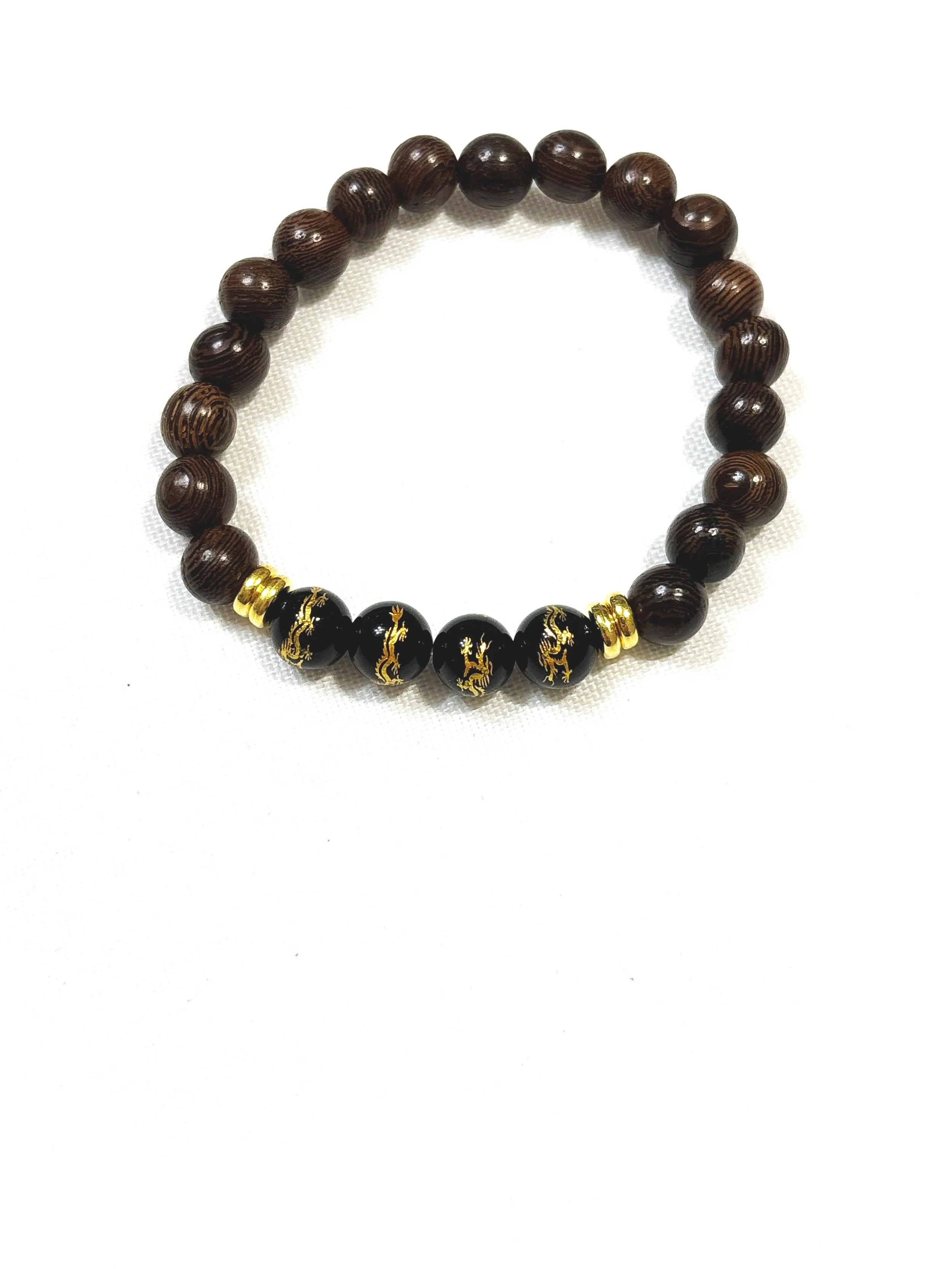 Dark Wood and Black Onyx Dragon. 8mm