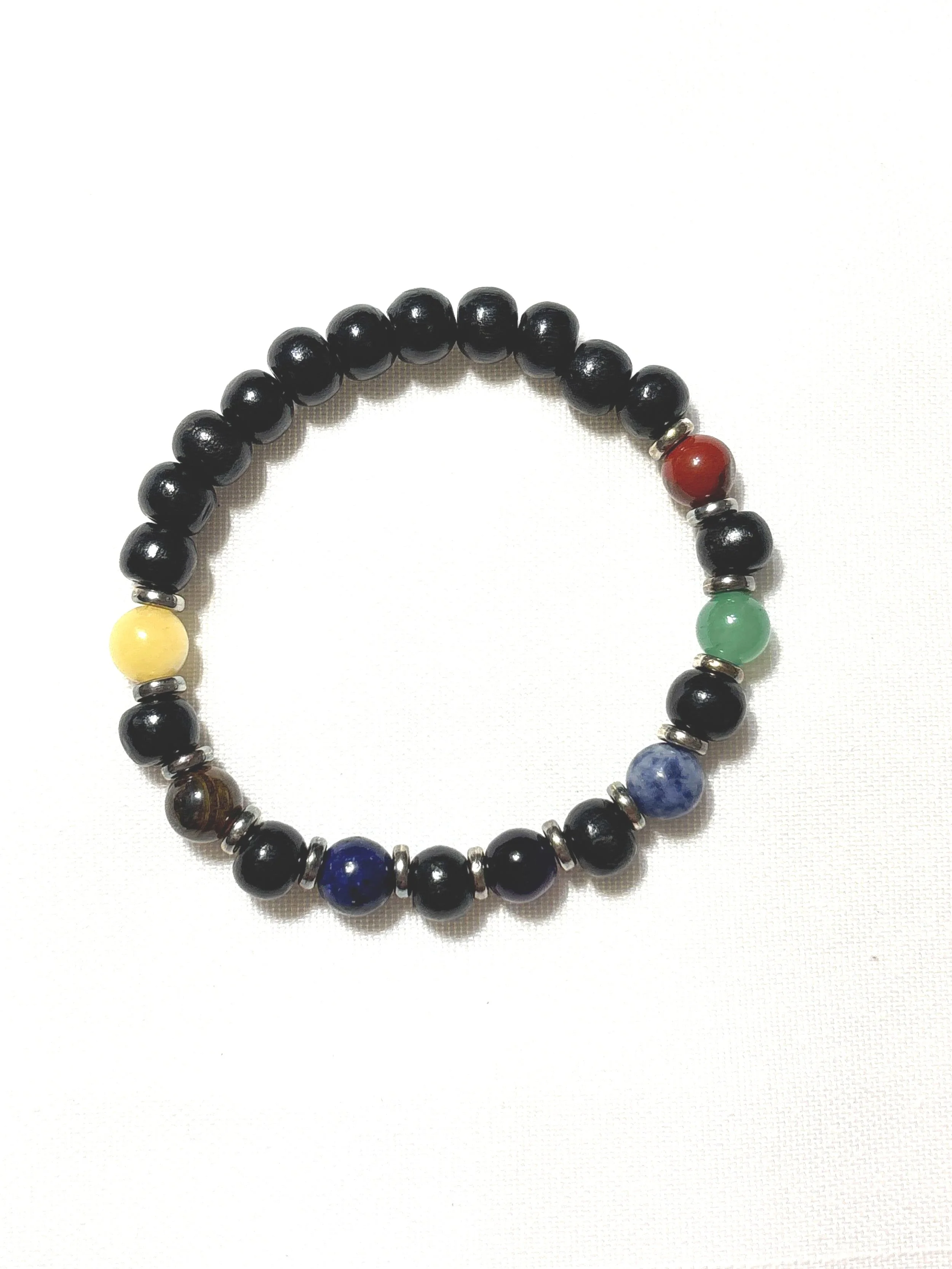 Black wood with Chakra stones