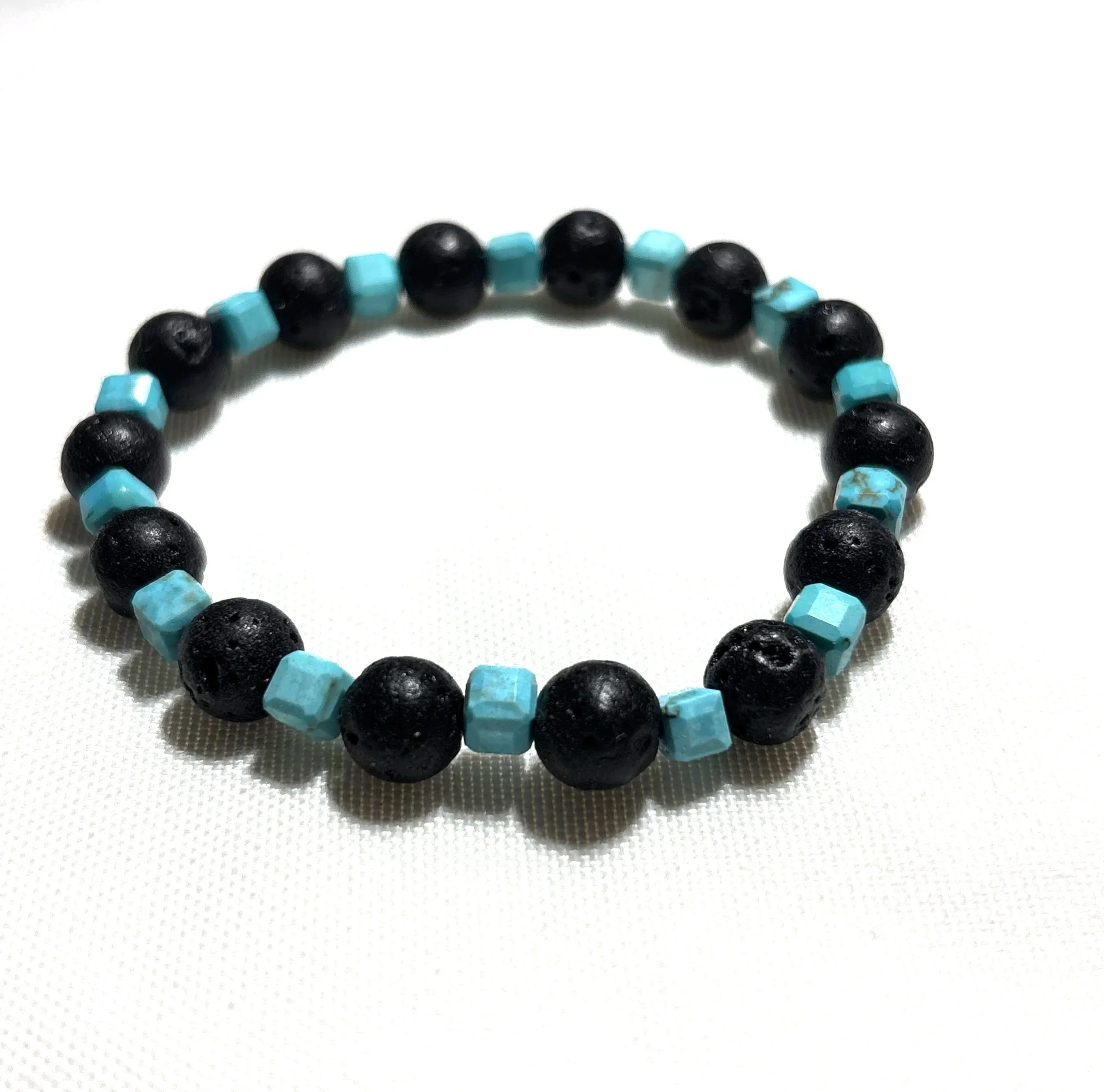 Black lava bead and turquoise