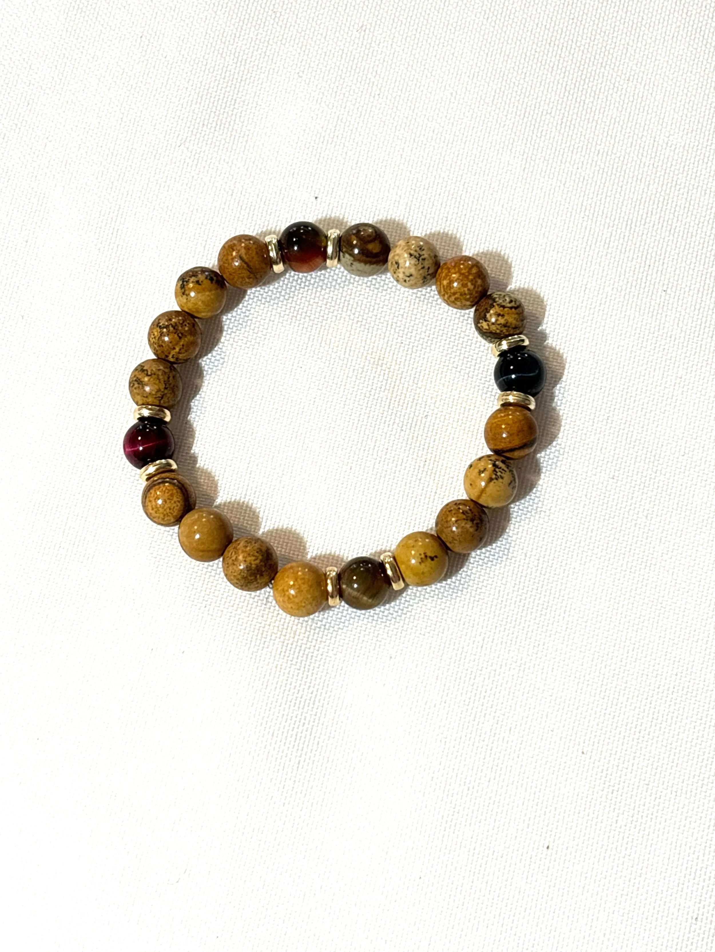 Stone bead with agate stones