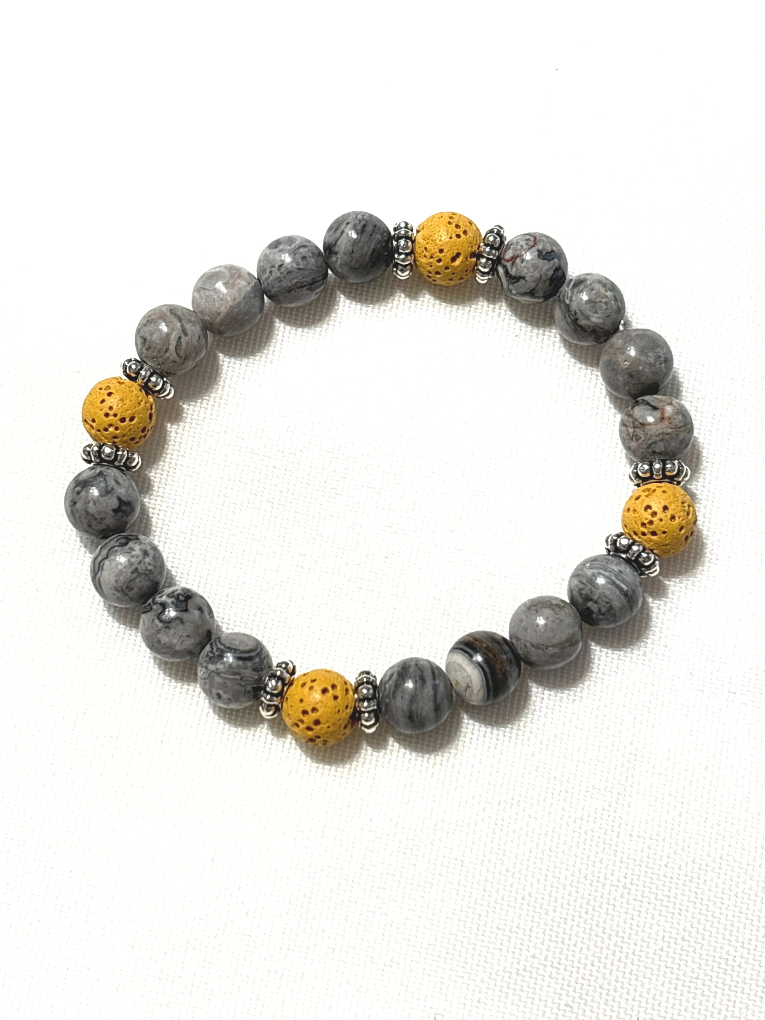 Map Stone with orange Lava bead