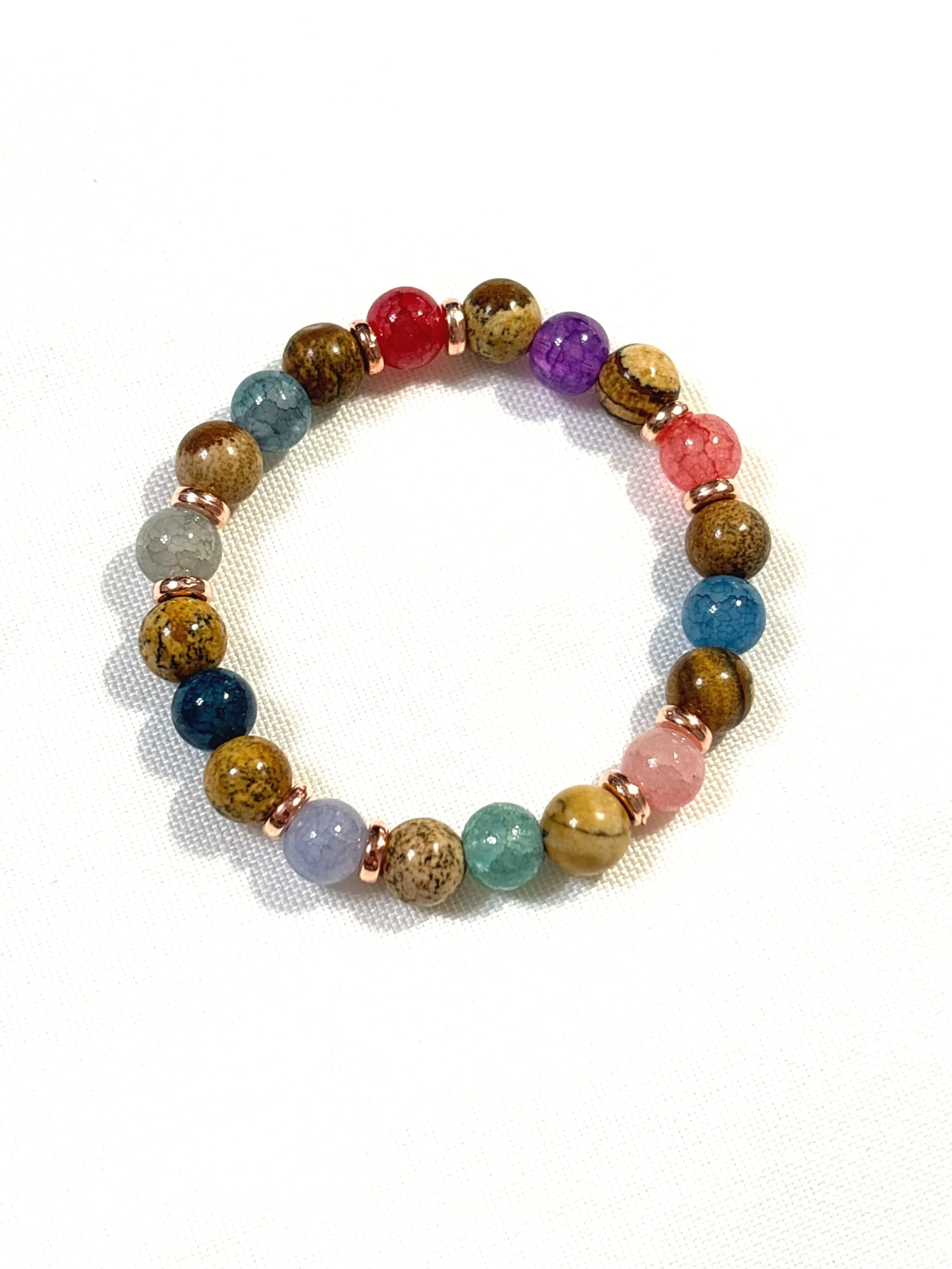 Stone and and colored stone bracelet