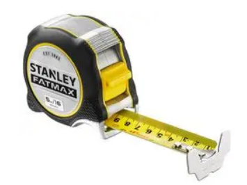 Stanley tape measure used to measure commercial flooring installation area