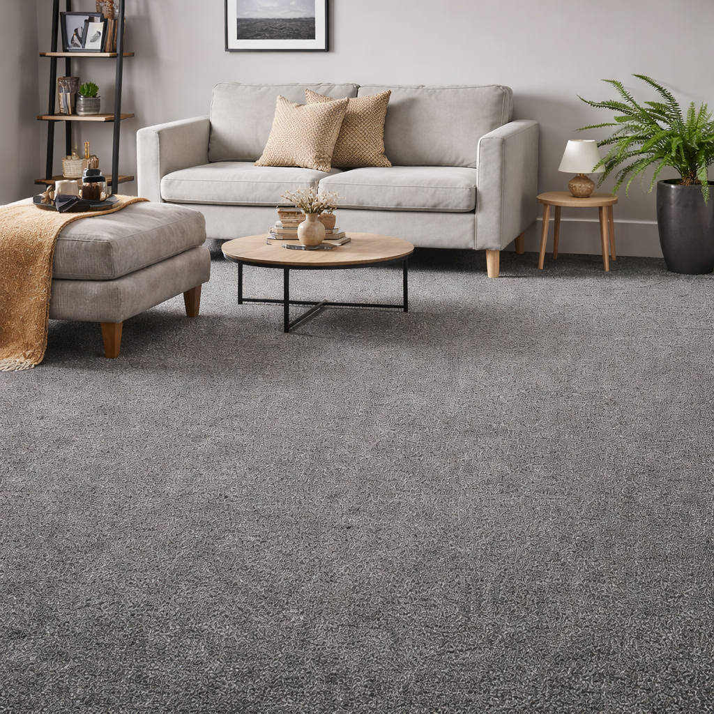 Luxury grey carpet in a premium living room in Surbiton and South West London