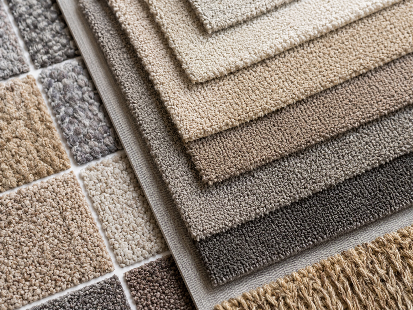 Carpet colour and texture samples for choosing the right carpet
