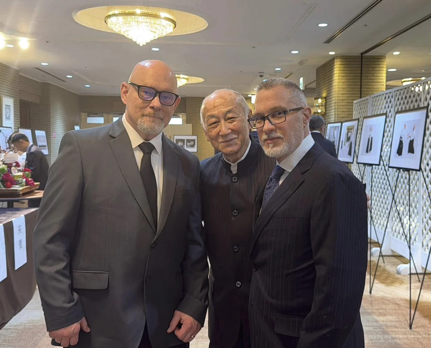 Ted Howell with Kondo Masayuki (Daito-ryu Hombucho) and Brian Wagner (Daito-ryu Ryuzukan Shibucho)