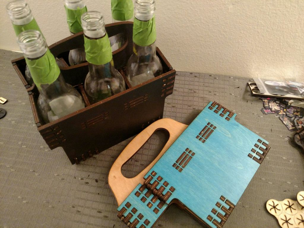 Folding Wooden Reusable 6 pack carrier