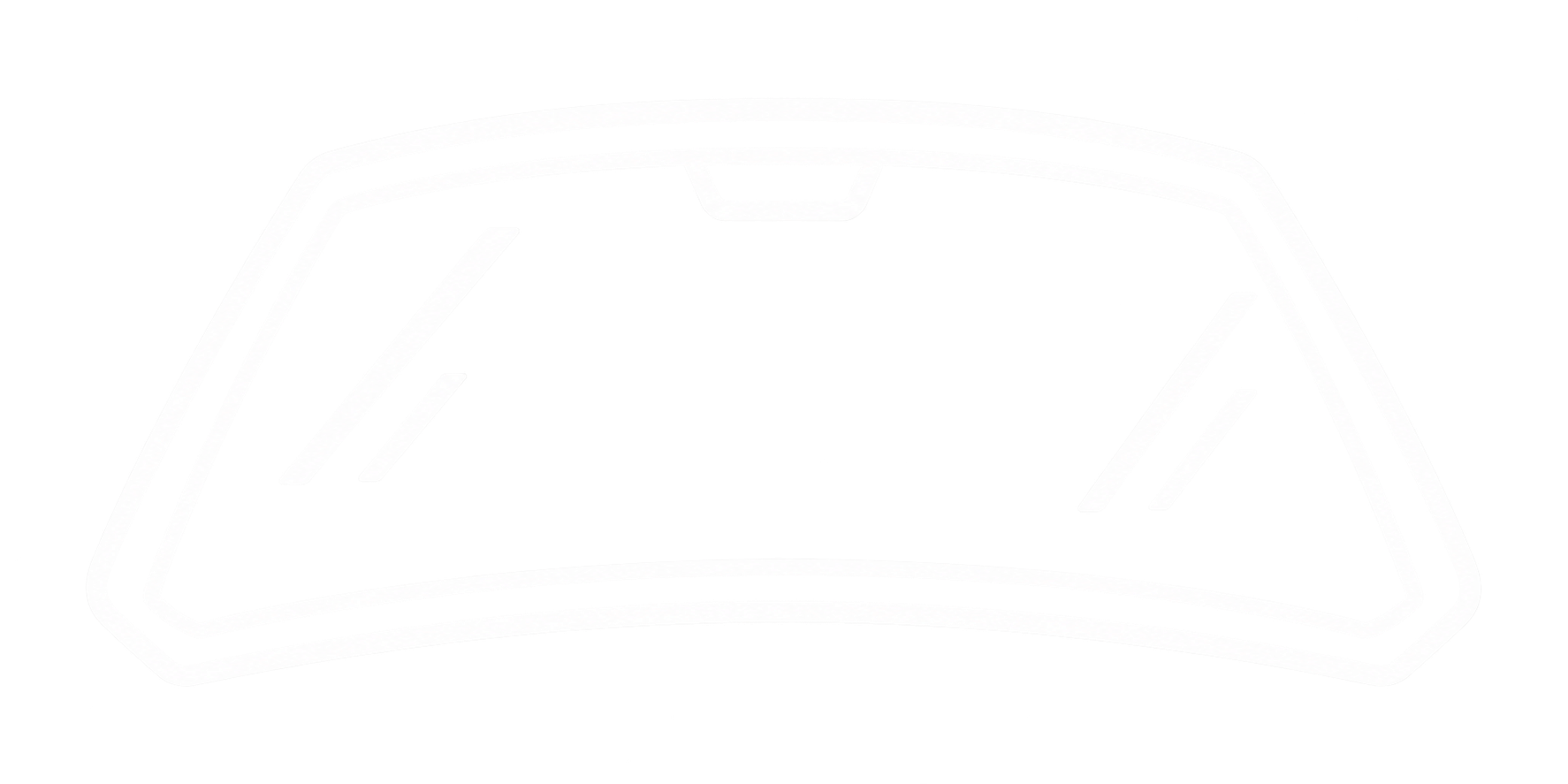 Outline of vehicle front windshield glass.