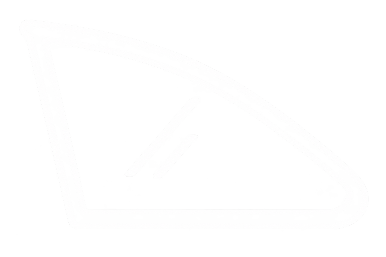 Outline of vehicle quarter / vent glass.