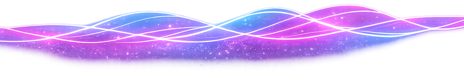 Abstract digital background with wavy pink and purple light lines over a starry blue galaxy backdrop.