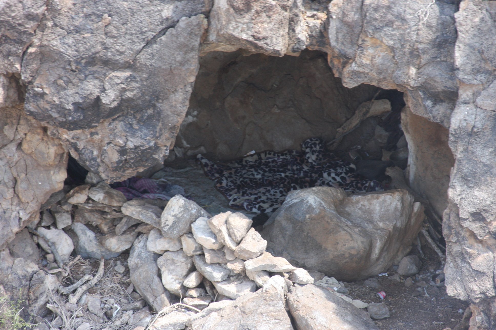 Inside a scout cave used during two-week rotations to monitor and report law enforcement movements. From the air, we mapped positions like this to understand how the network coordinated surveillance and pushed loads north.