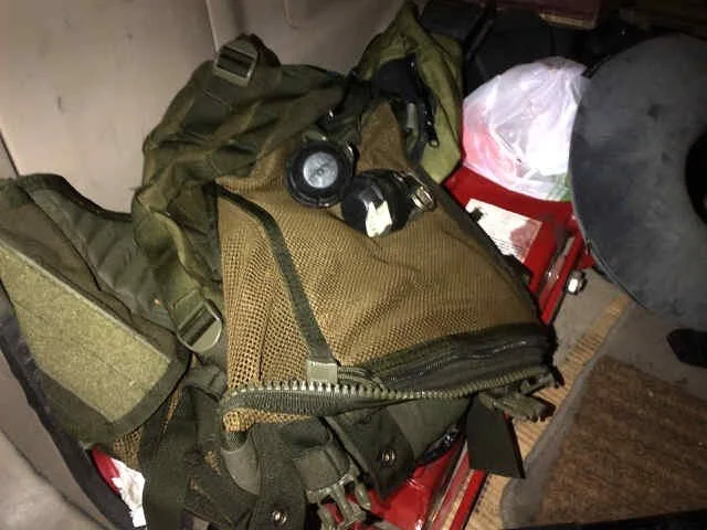 The vest and live grenades recovered from the sewer where Chapo fled through. Photo courtesy of J.H.
