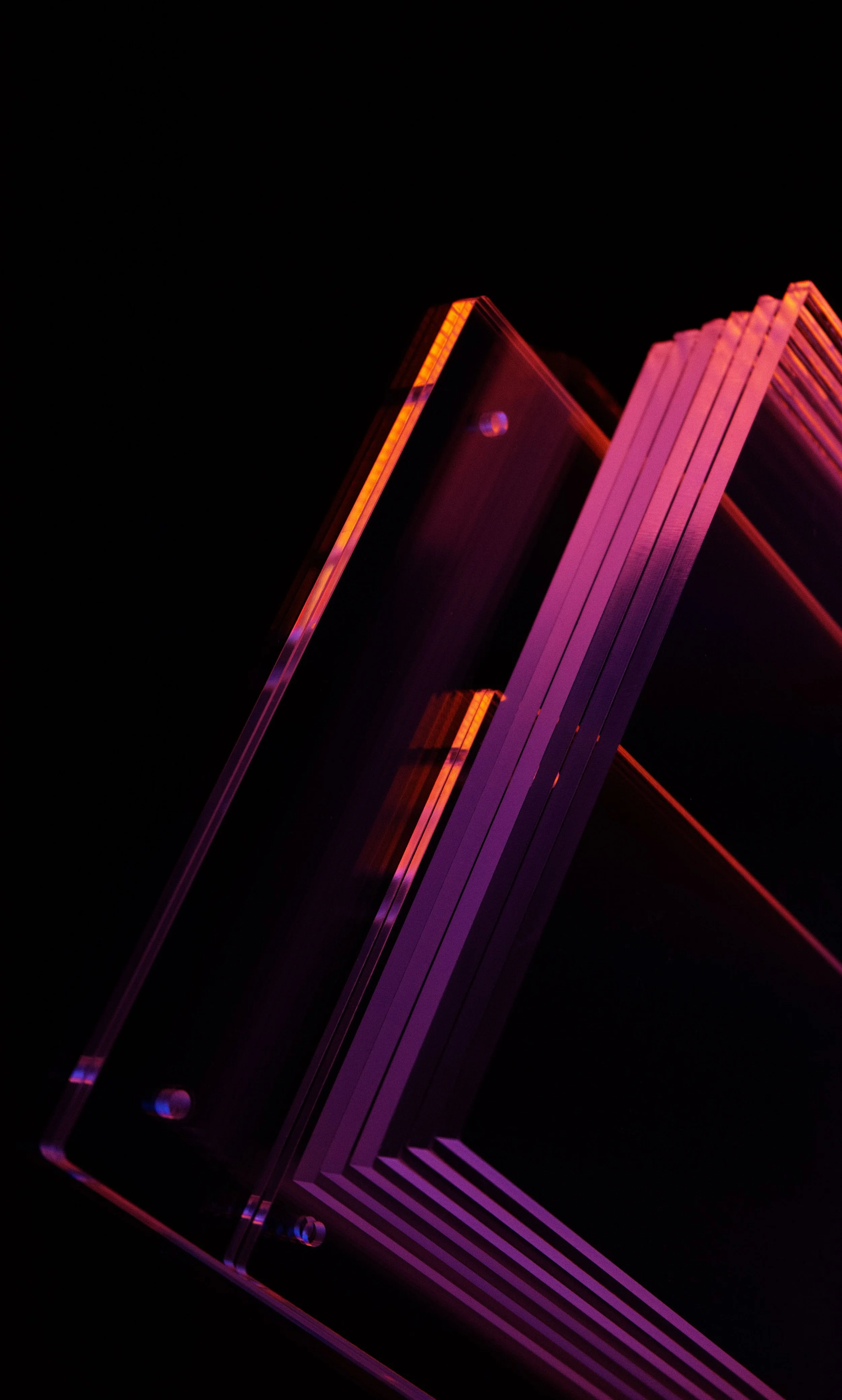 Deep Orange and Fuchsia Upright Stack