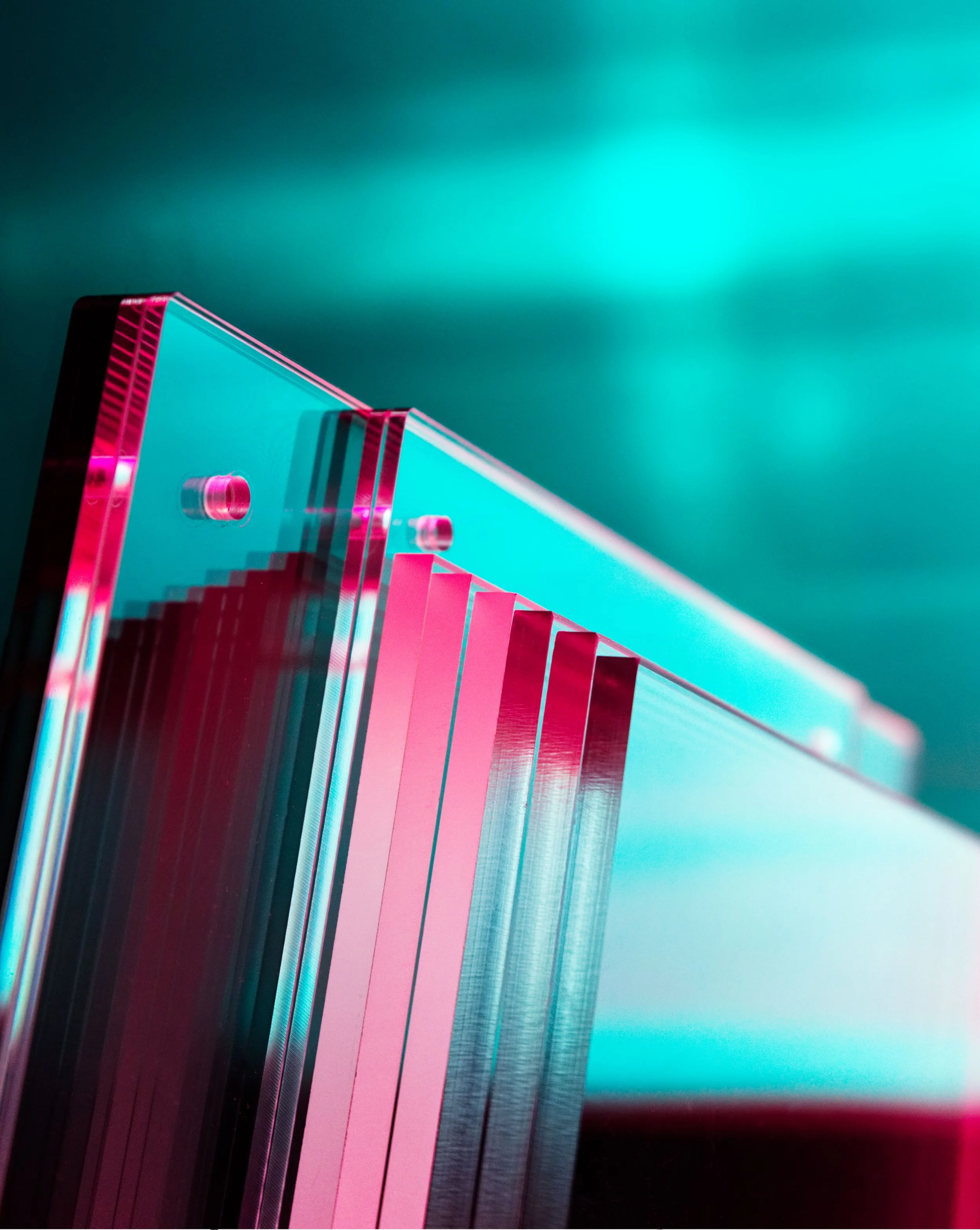 Teal and Fuchsia Upright Stack