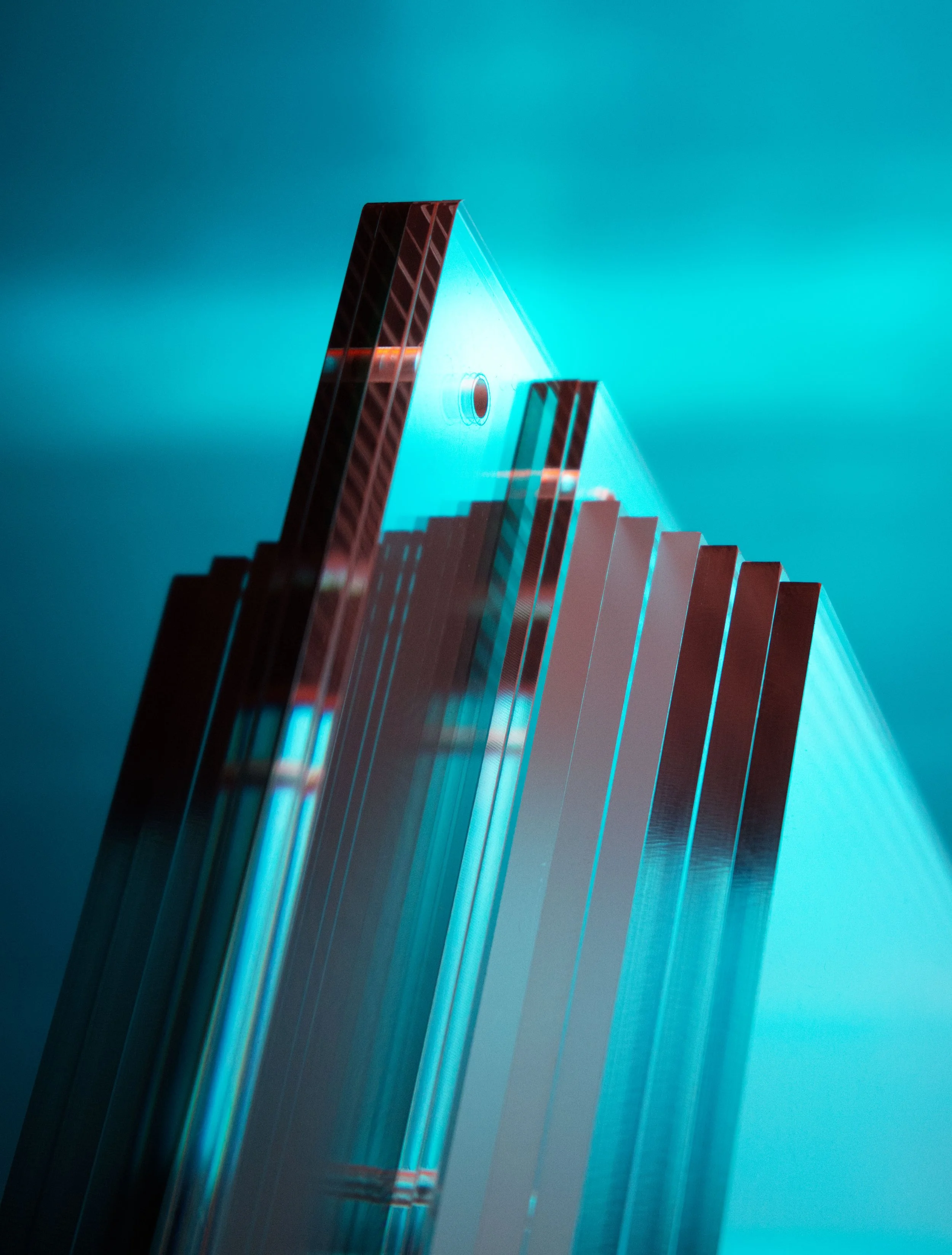 Teal and Maroon Vertical Stack