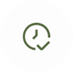 Clock with check mark icon