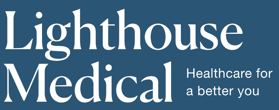 Logo for Lighthouse Medical with tagline healthcare for a better you