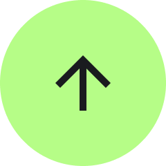 Black arrow pointing upward on a light green circular background.