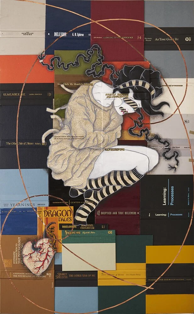 Exhale the Past, Acrylic on books, 2016