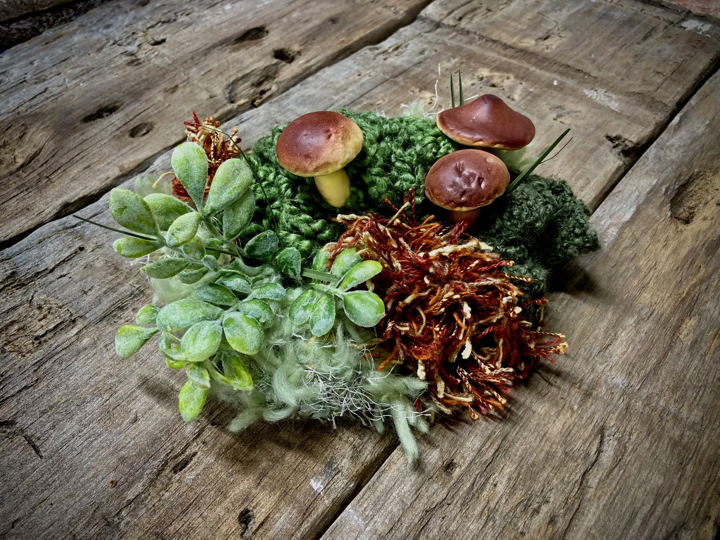 Three Moss Loving Amigos, Mixed fibers, 2025