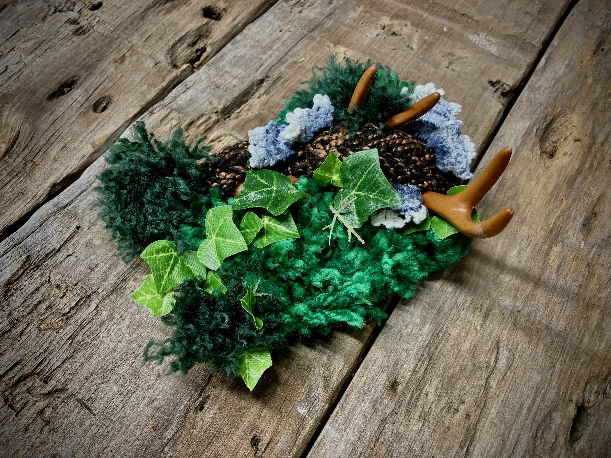 Green With Ivy Antlered Moss, Mixed fibers, 2025
