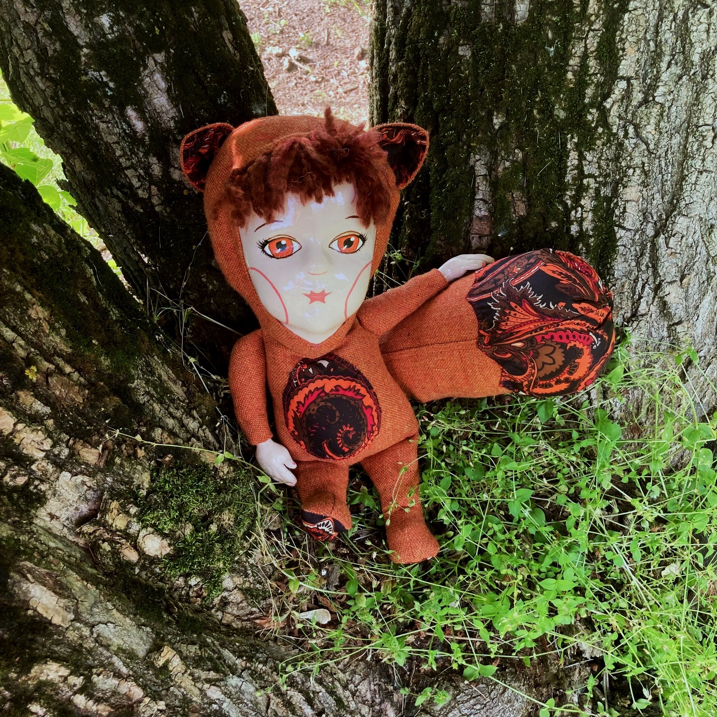 Foxy Forest Sprite (3), Soft sculpture mixed media 2024