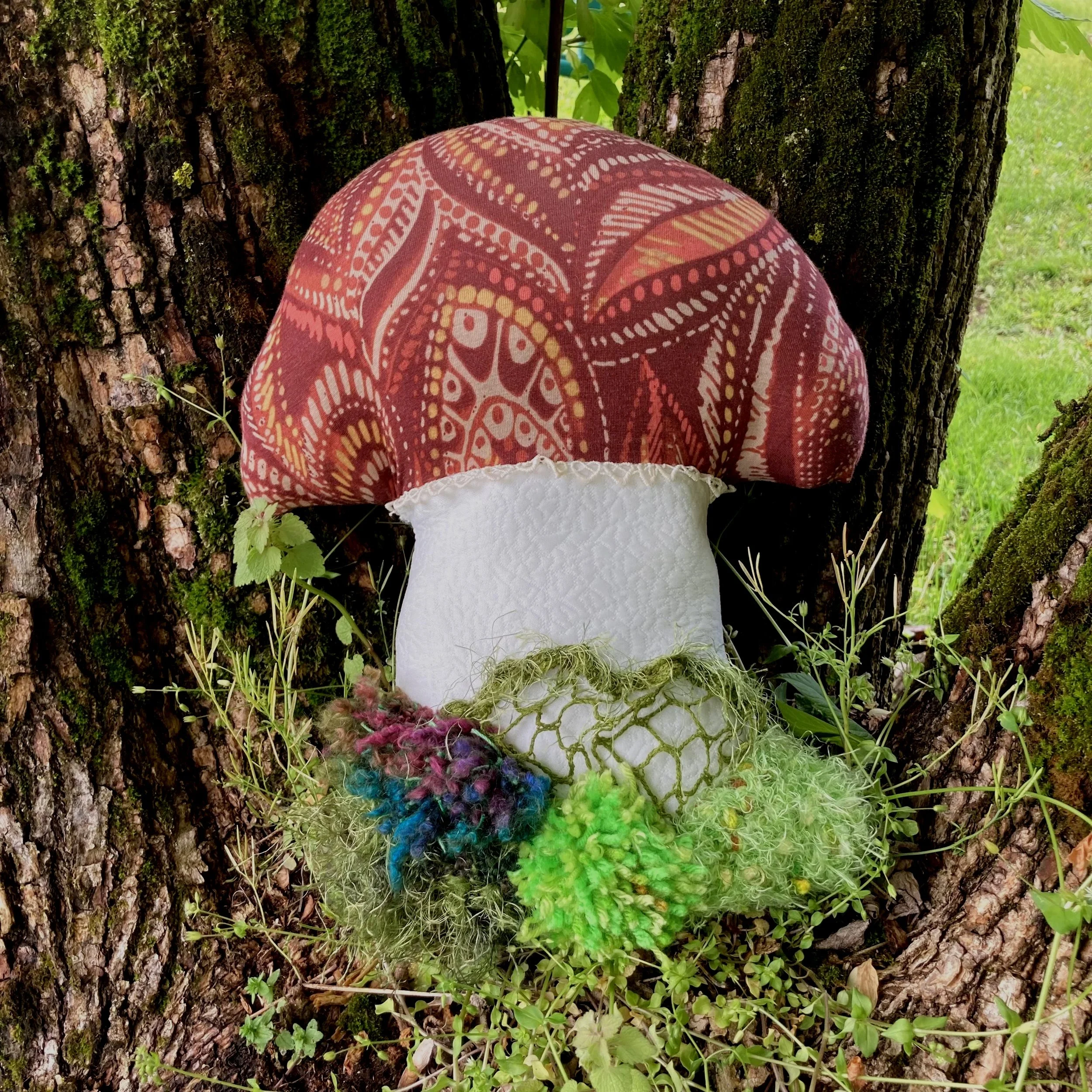 Wild Red Variegated, Soft sculpture mixed fibers, 2024