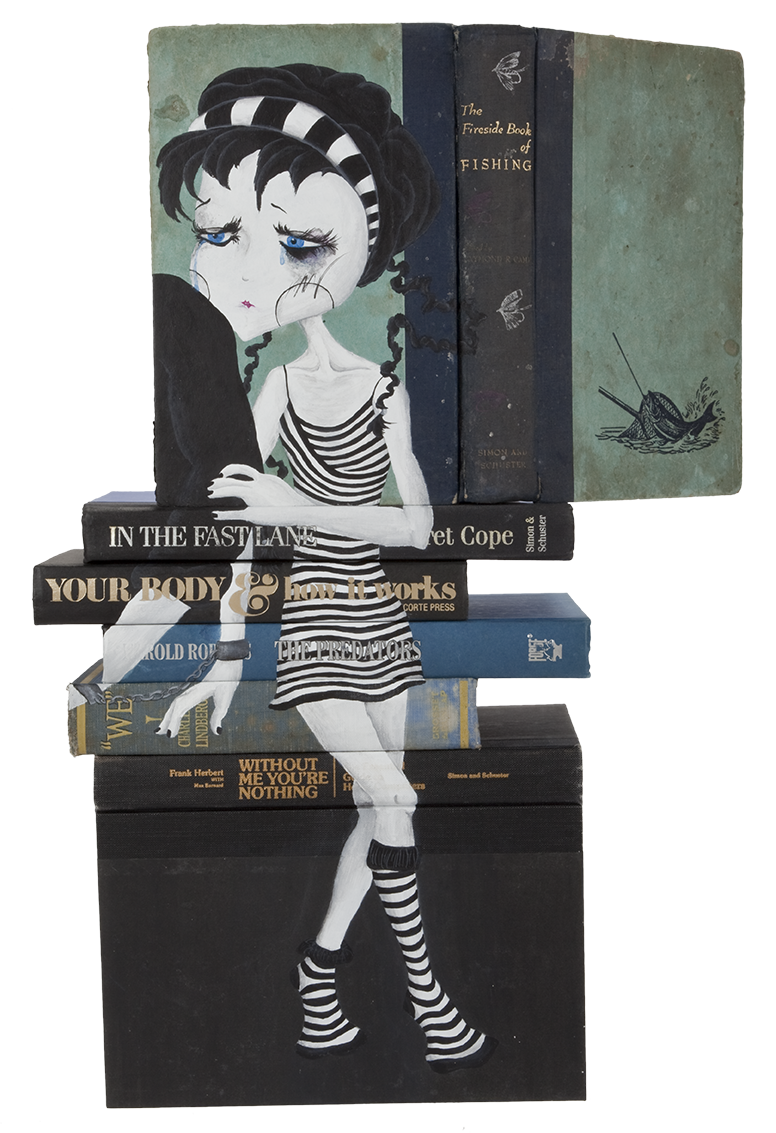 Cross My Heart, Issues of Adolescences Series, Acrylic on books, 2014