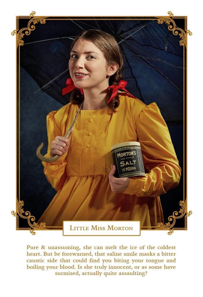 Little Miss Morton, Cooking School Murders Series, Digital photography design, 2014