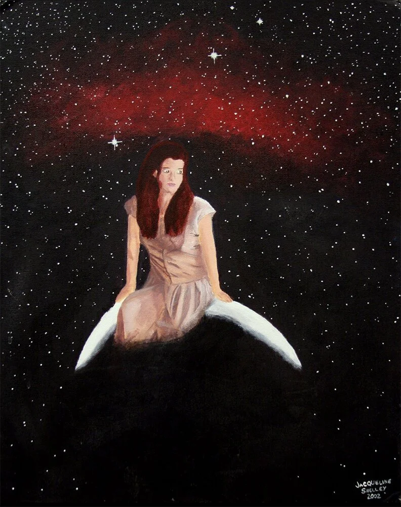 Silver Moon, Acrylic on board, 2002