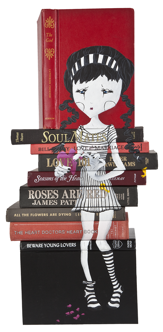 He Loves Me, He Loves Me Not, Issues of Adolescences Series, Acrylic on books, 2011