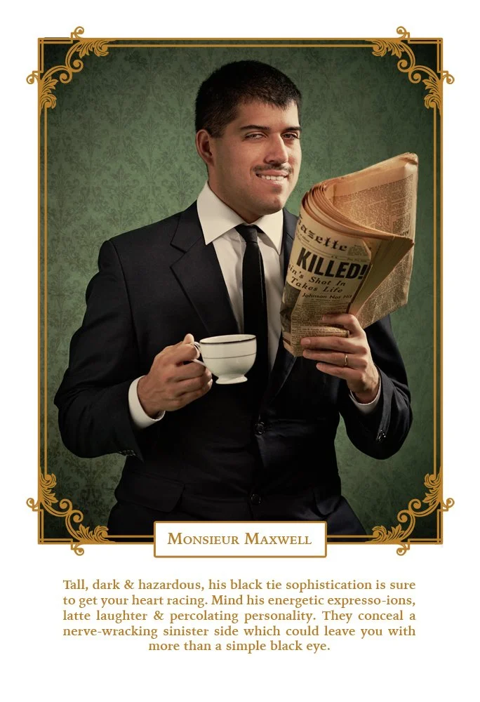 Monsieur Maxwell, Cooking School Murders Series, Digital photography design, 2014 