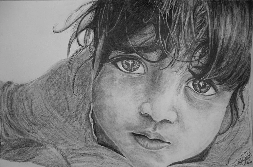 Cross Eyed Reflections, Graphite on paper, 2008