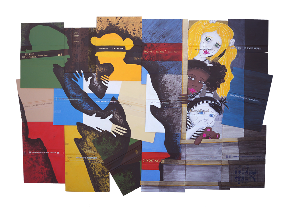 The Beginning of the End, Family Familiarities Series, Acrylic on books, 2016