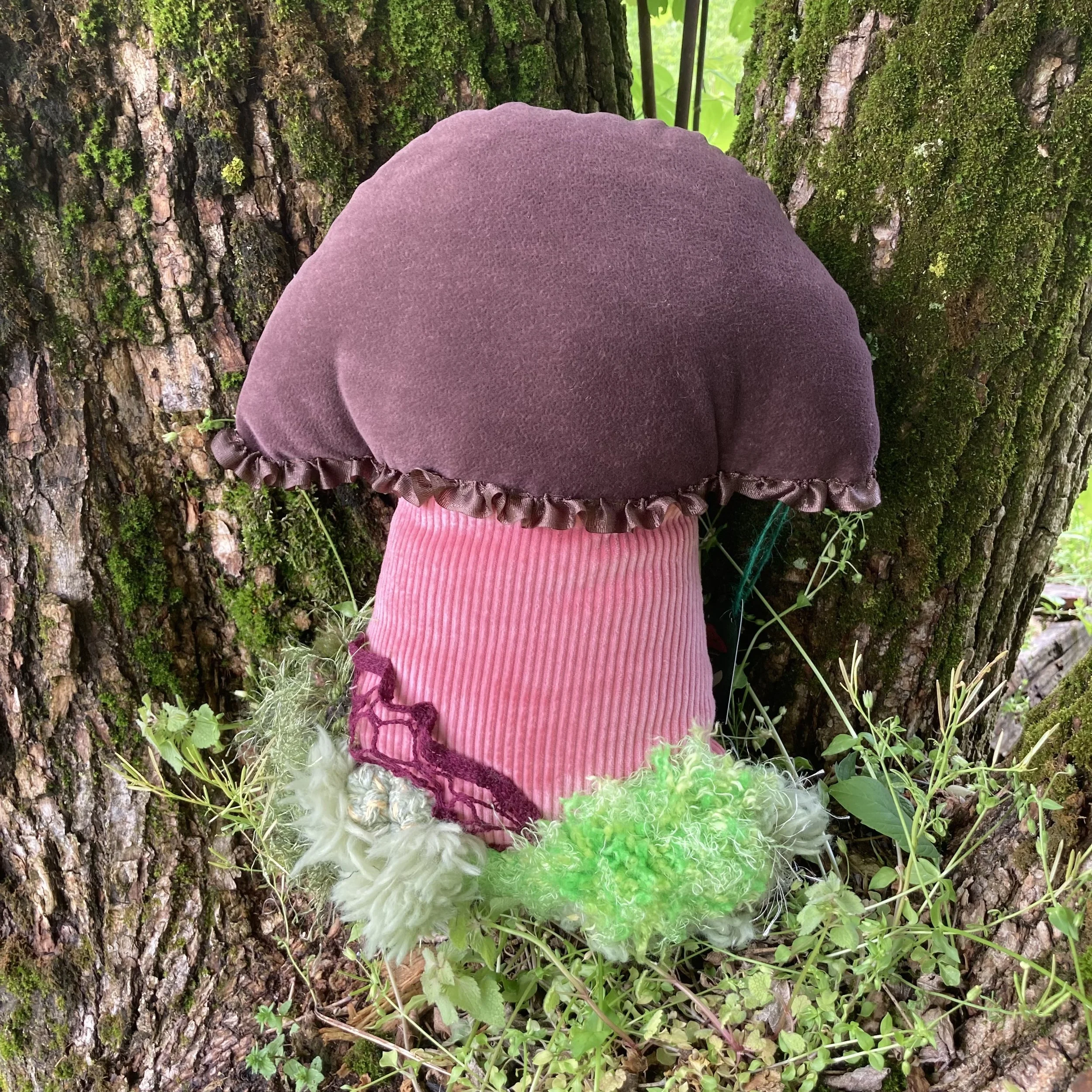 Brown Bolete, Soft sculpture mixed fibers, 2024