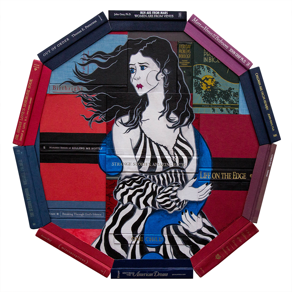 Star Light Star Bright I Wish For My Baby Tonight, Family Familiarities Series, Acrylic on books, 2023