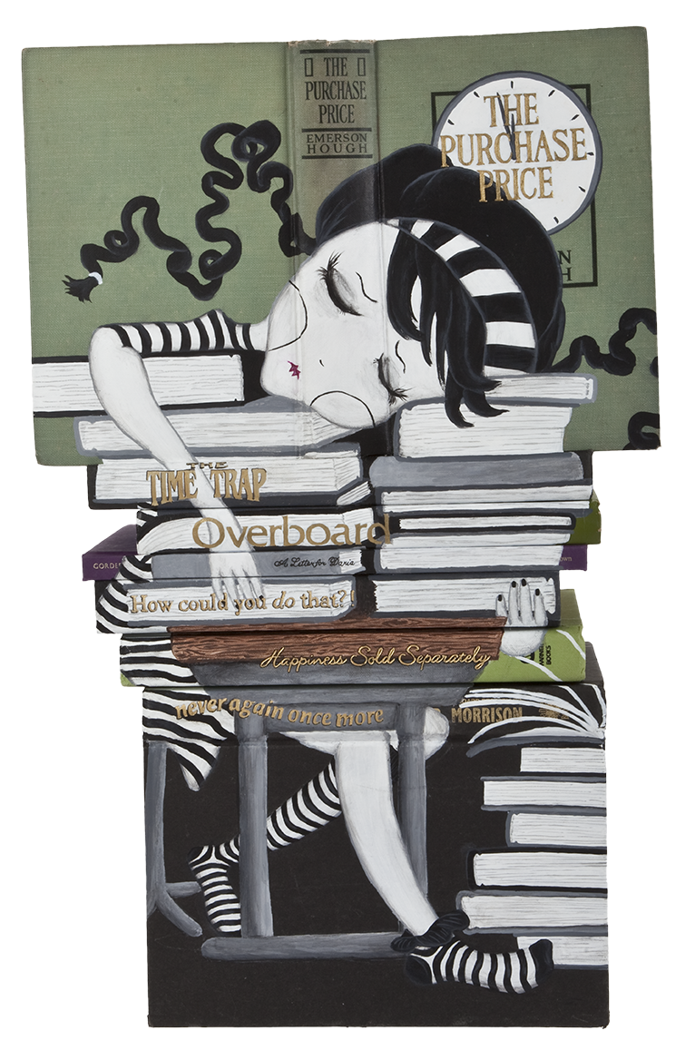 Tick Tock Goes The Clock, Issues of Adolescences Series, Acrylic on books, 2014