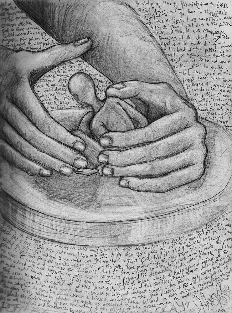 The Potter and The Clay, Graphite on paper, 2006