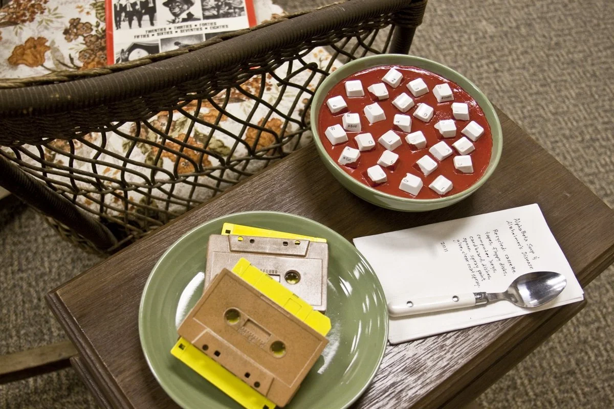 AlphaBeta Soup & Alzheimer's Disease, Food For Thought Series, Mixed media installation, 2011