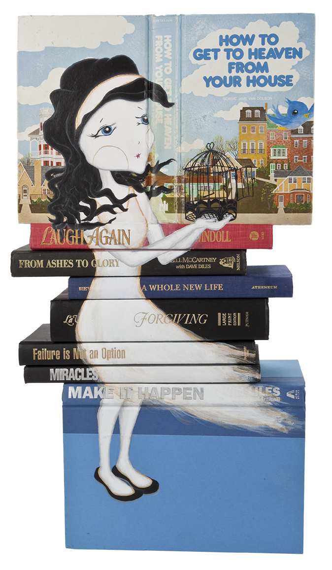 Somewhere Over the Rainbow, Issues of Adolescences Series, Acrylic on books, 2014