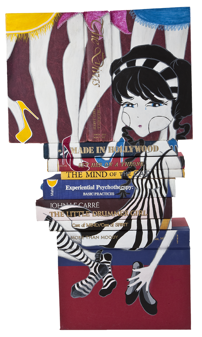 Birds of a Feather, , Issues of Adolescences Series, Acrylic on books, 2014