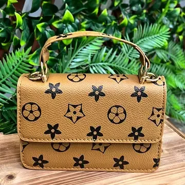 Camel Star Printed Crossbody with Chain