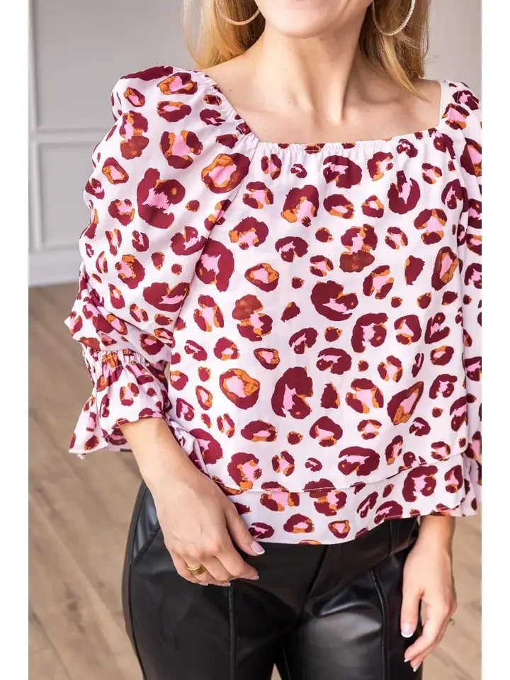Wild Orchid Leopard Layered Top
