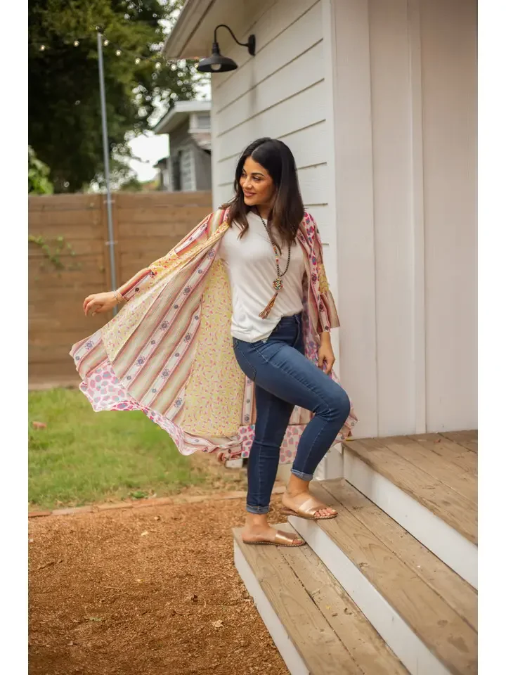 Mimosa Mornings Multi-Panel Duster - Jeweled Serape