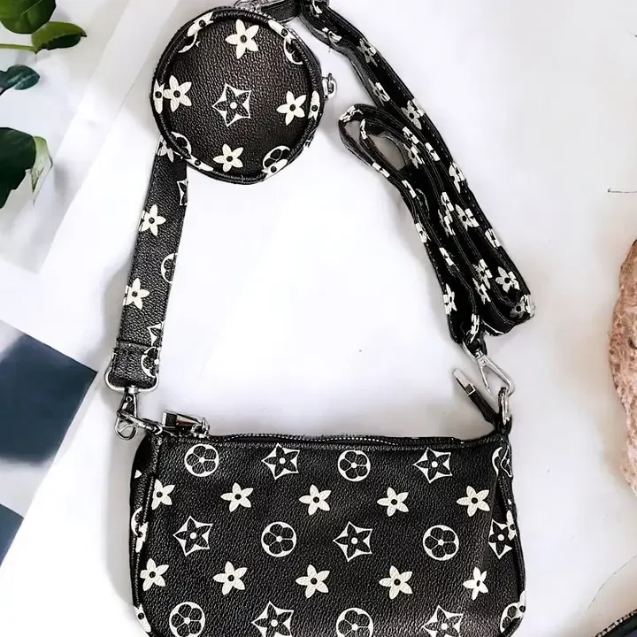 Black Star Printed Crossbody Purse