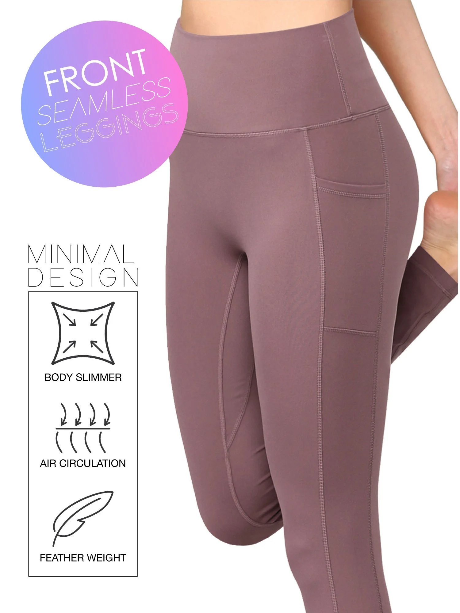 Peached Seamless Front With Side Pocket Yoga Pants