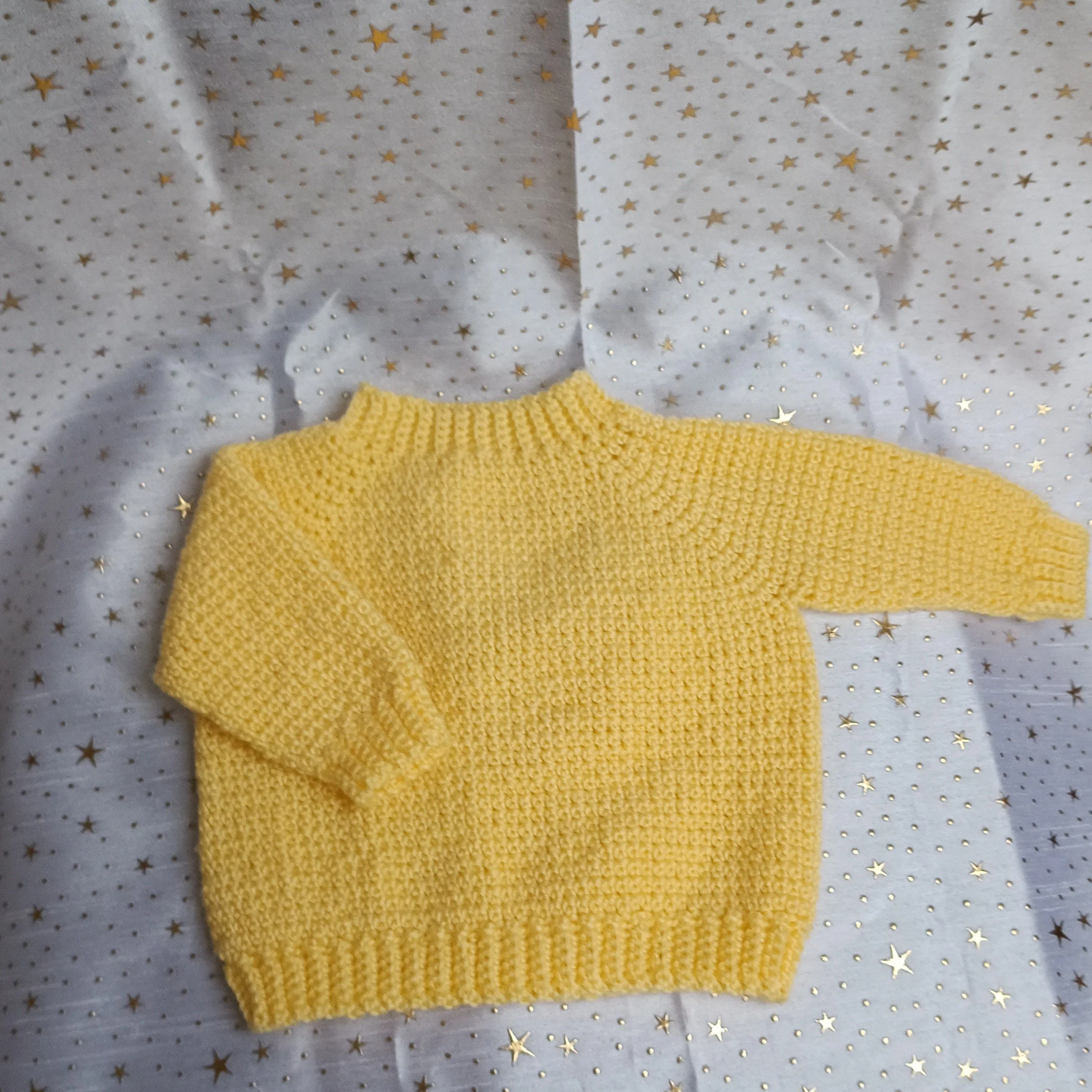 Handcrafted Yellow Baby Sweater - 3-6 Months