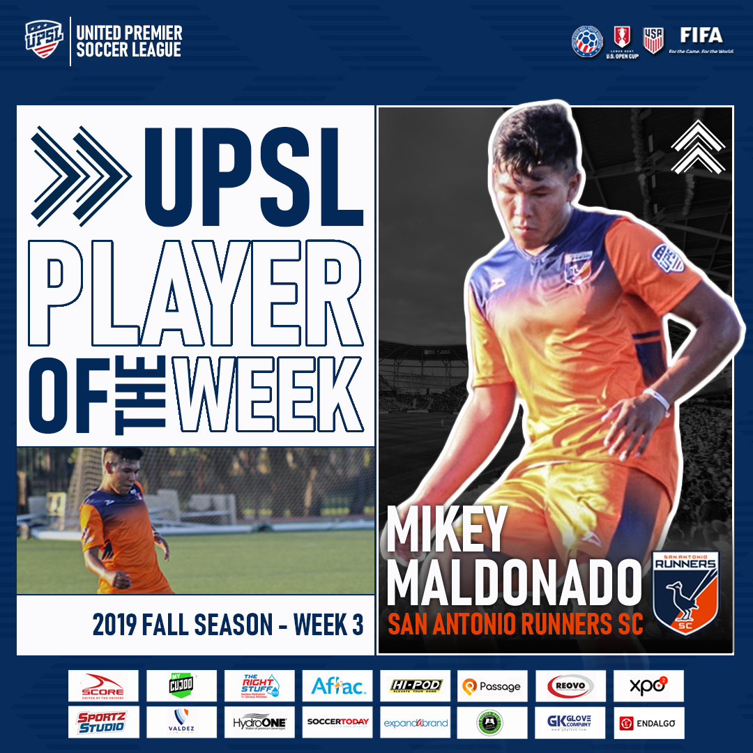 National Player of the Week: San Antonio Runners Sc's Mikey Maldonado
