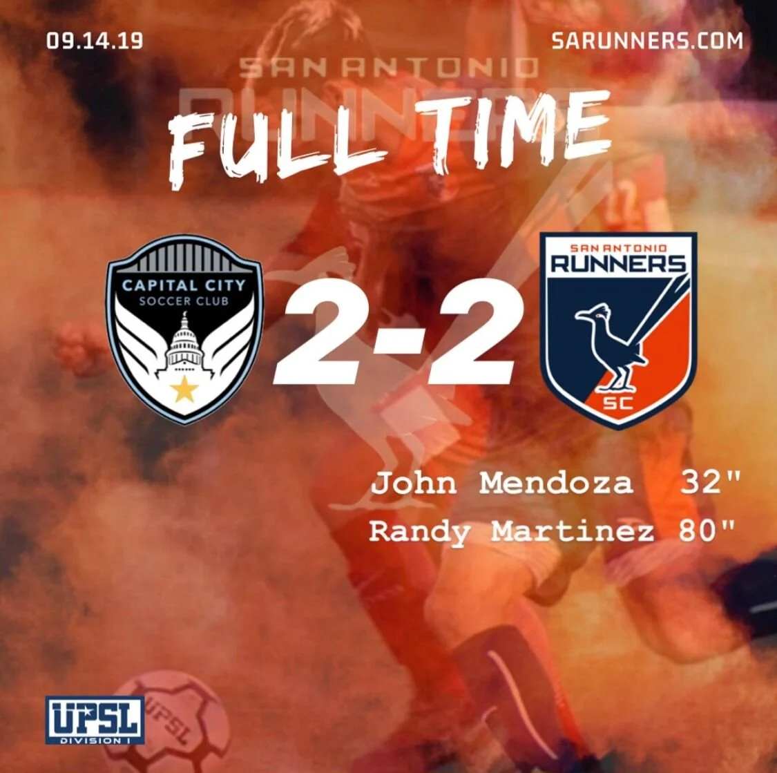 Runners Draw in their first away game